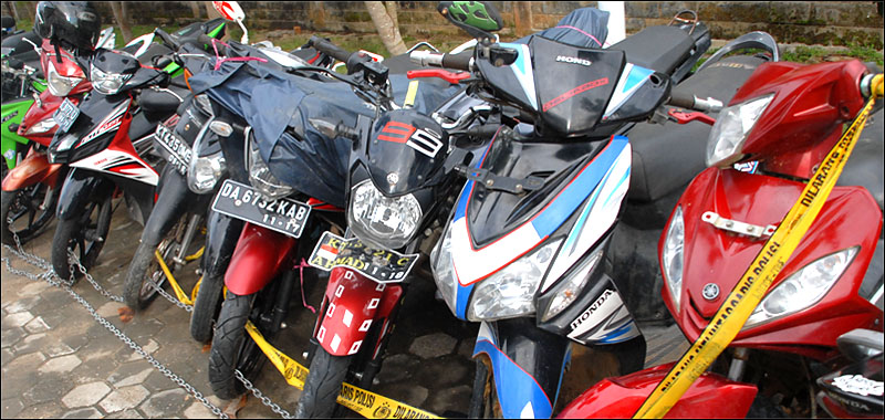 Inilah barang bukti sepeda motor curian yang kini diamankan di Mapolres Kukar, Tenggarong