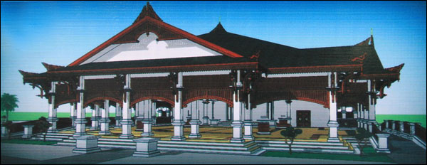 Desain Pendopo Kesultanan Kutai yang dibangun antara Museum Mulawarman dan Kedaton Kutai Kartanegara