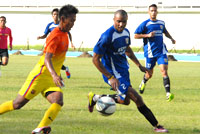 Cedric Olondo berhasil mencetak hattrick dalam uji coba lawan tim lokal asal Samarinda, 61 FC
