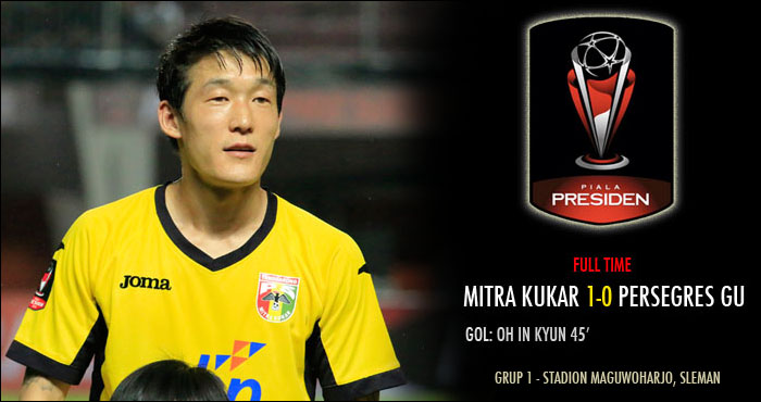 Gelandang asal Korea Selatan, Oh In Kyun, menjadi penentu kemenangan Mitra Kukar atas Persegres GU di laga perdana Piala Presiden 2017
