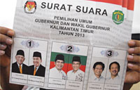 Surat suara Pilgub Kaltim 2013 telah diterima di seluruh kecamatan se-Kukar
