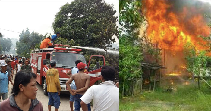 Satu buah rumah warga ludes terbakar di desa Karang Tunggal, Tenggarong Seberang, Rabu (25/01) kemarin
