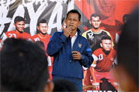 Jarot Supriadi mewakili pelatih dan pemain timnas U-19 menyampaikan permintaan maaf atas ketidakhadiran Evan Dimas dkk 