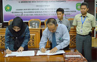 Bupati Kukar Rita Widyasari ikut menandatangani nota kesepahaman antara Unikarta dengan 2 perusahaan tambang PT MSJ dan PT ABK