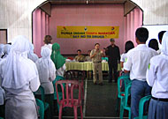 Suasana kegiatan kampanye pencegahan HIV/AIDS di Kecamatan Anggana, Selasa (28/08) lalu