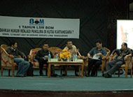 Diskusi dalam rangka HUT ke-1 LSM BOM menampilkan pembicara dari jajaran penegak hukum di Kukar