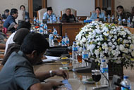 Suasana hearing antara DPRD Kukar dengan pejabat Pemkab Kukar di Tenggarong tadi siang