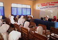 Suasana Pelatihan Muslimah yang berlangsung di kampus Unikarta, Tenggarong, tadi siang