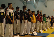 Para taekwondoin junior dari 12 Kabupaten/Kota se-Kaltim yang akan berlaga selama 2 hari di Tenggarong